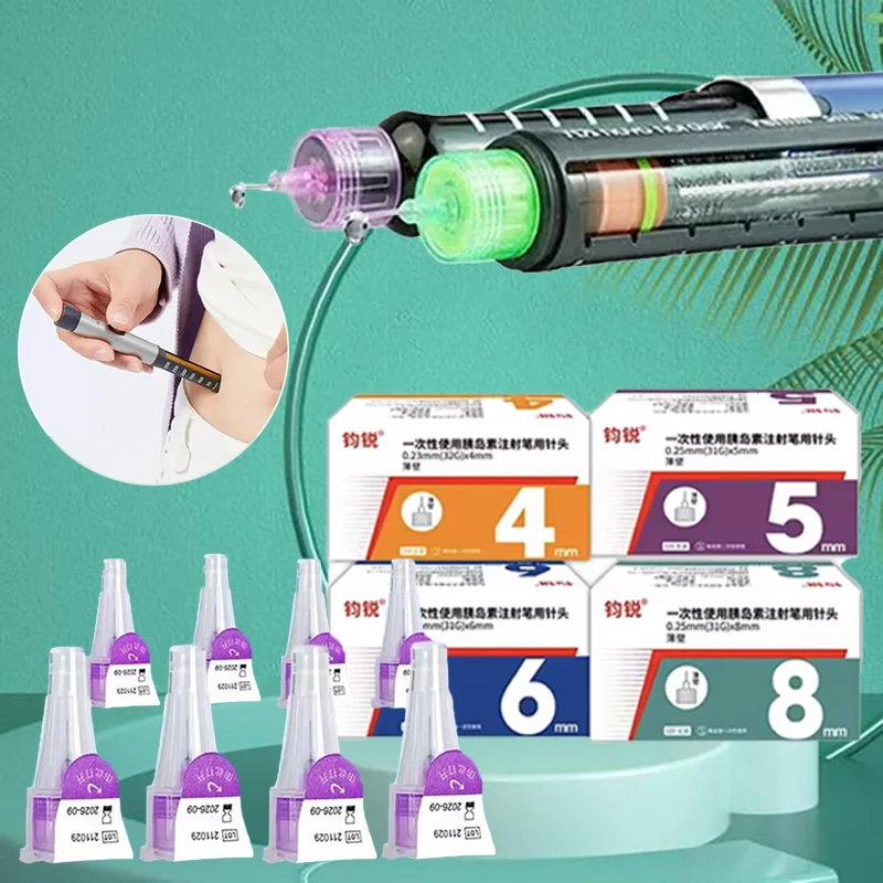 100-insulin-pens-with-4mm-disposable-universal-needles-5-6mm-novo-pen-universal-needles
