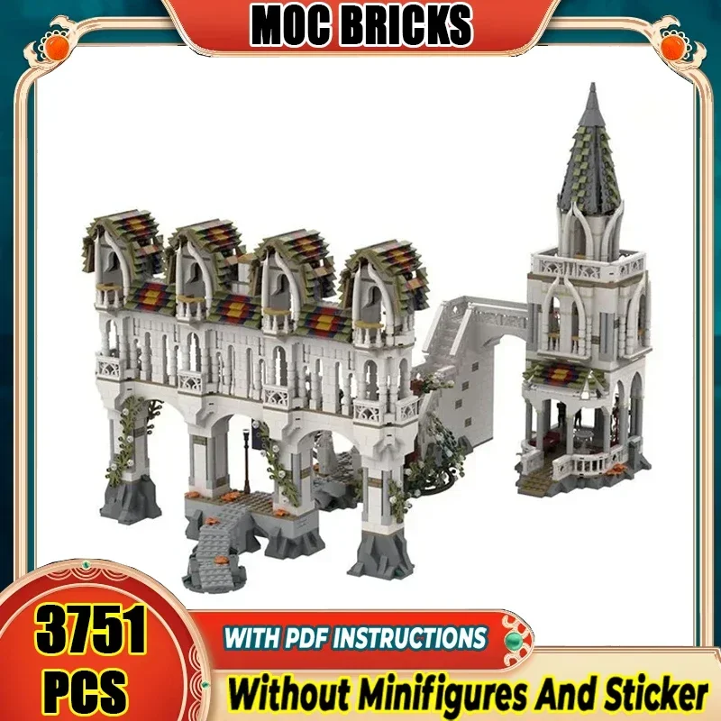 Magical Rings Moc Building Blocks Movie Scene Rivendell Gates Model Castle Bricks DIY Assembly Street View Toys  Gifts