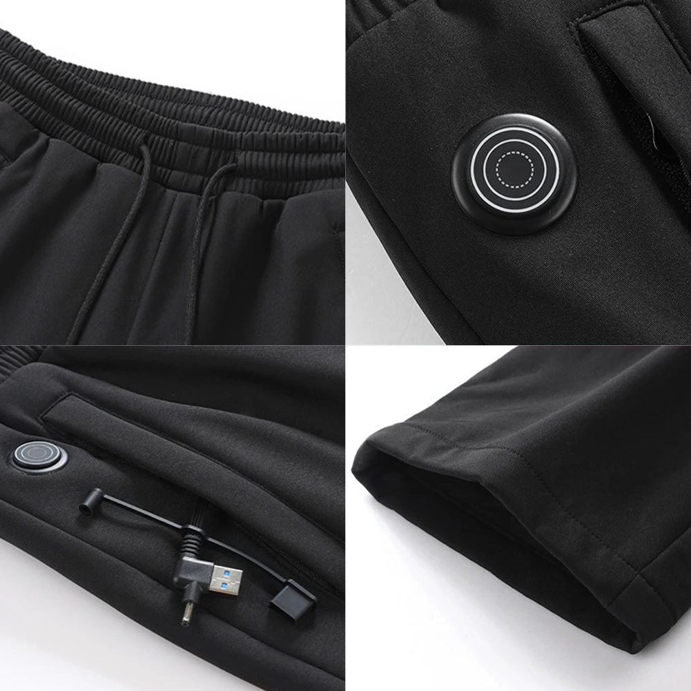 Pantalones calefactables eléctricos USB, 12 áreas de calefacción, pantalones térmicos calefactables de invierno, calentador inteligente, perfecto para esquiar, snowboard y senderismo