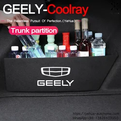 For Geely Coolray 2019-2025 BinYue Trunk Partition Car Accessory for Vehicles Stowing Tidying Storage Box Car Accessories