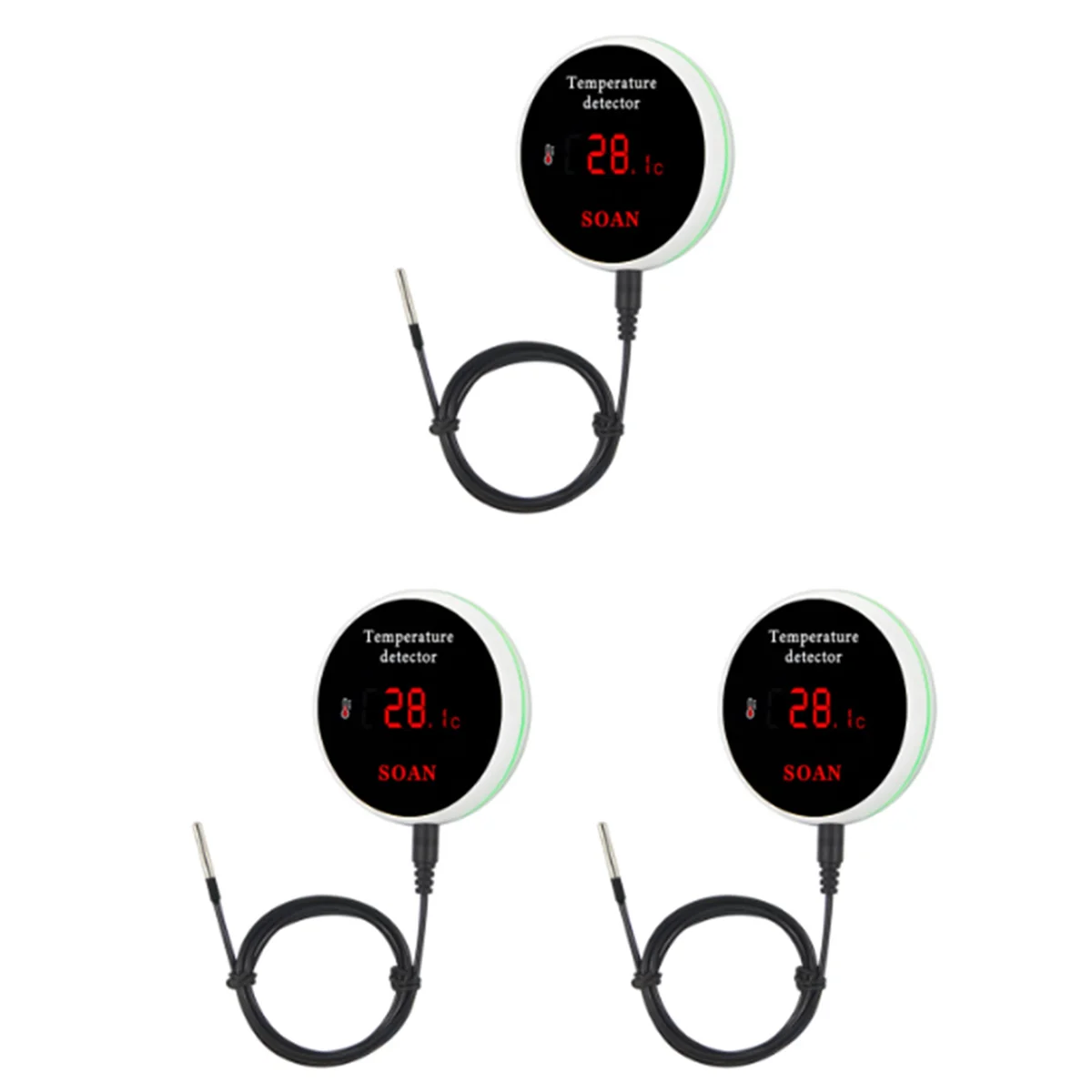 3X Tuya Smart Home Wifi Temperature Sensor Wire Digital Smartlife Thermometer Room Water Pool Thermostat Alarm EU Plug