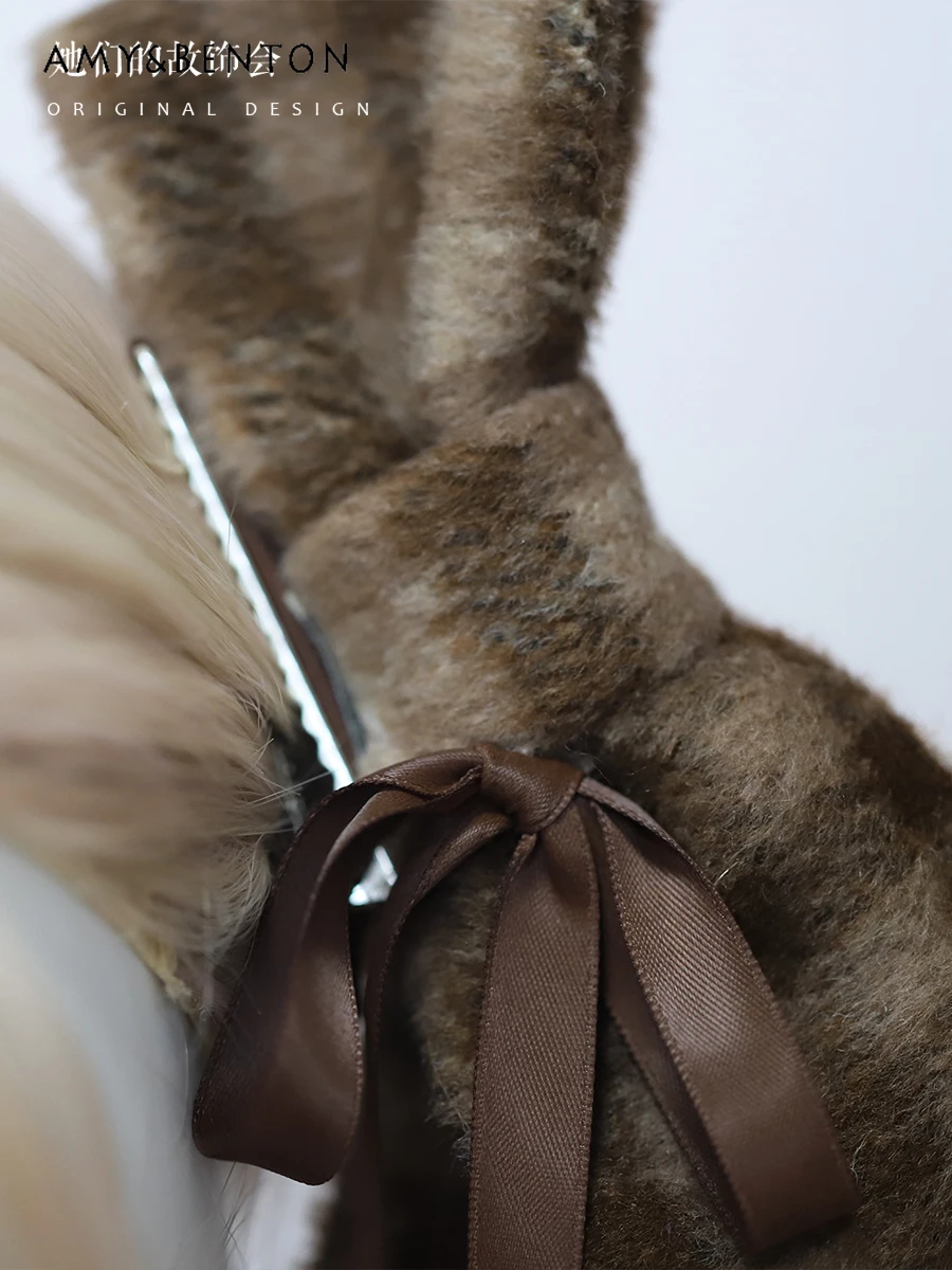 Lolita handgemachte Haarspangen für Frauen elegante Vintage karierte Schleife Haarspangen Kawaii braun Doppel Pferdeschwanz Haarschmuck Winter