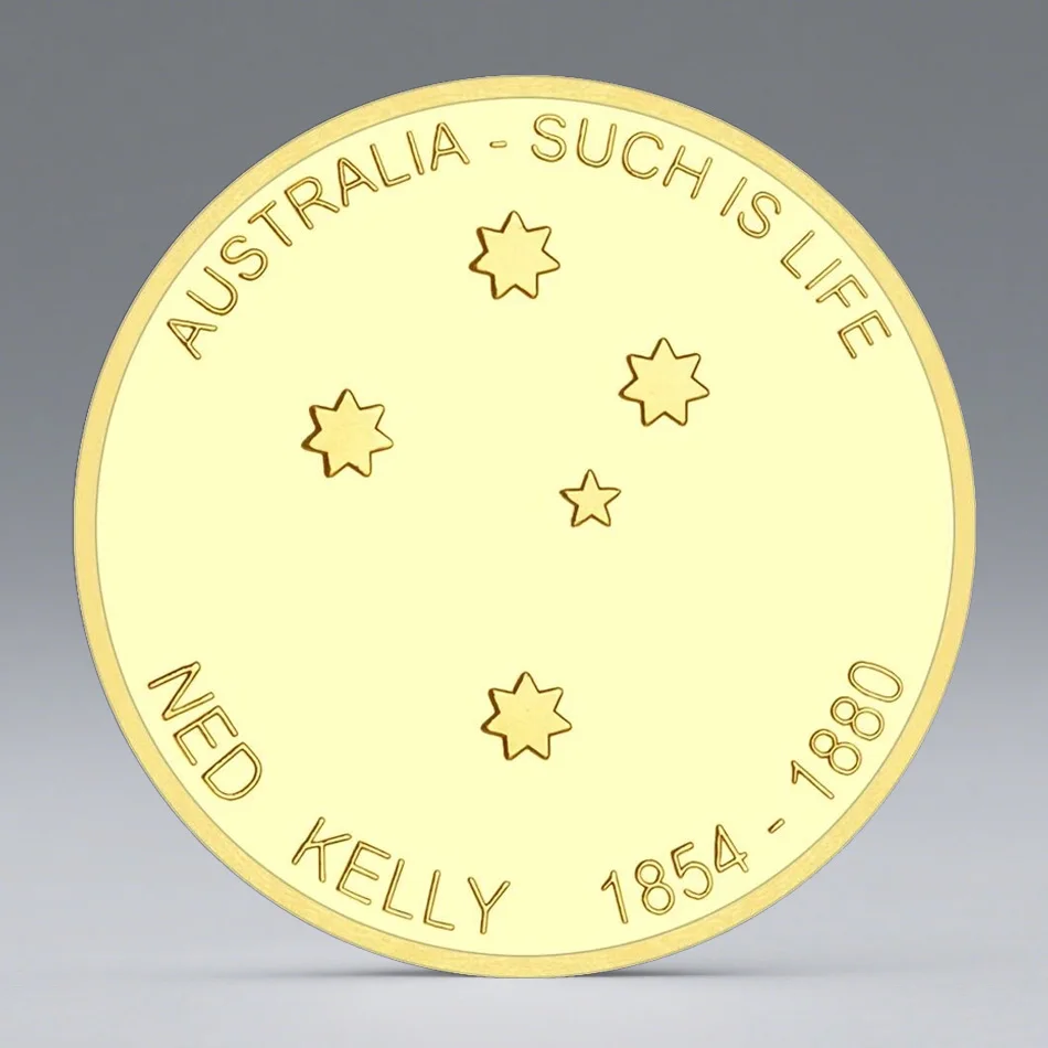 June 1880 Ned Kelly Gold Plated Collection  Coin Australia Such Is Life Souvenir Coin