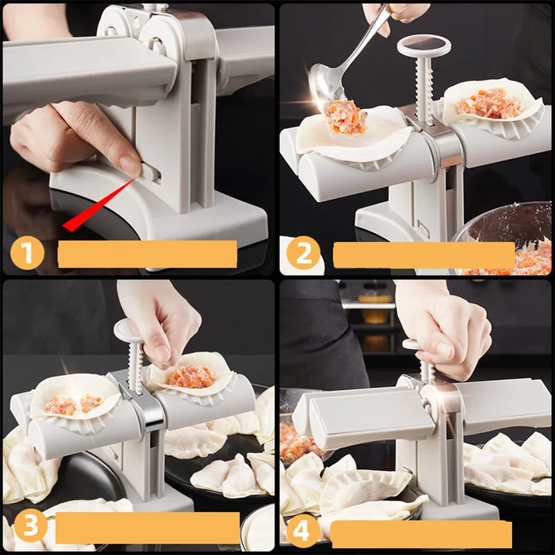 New product package dumpling utensils patent package dumpling mold wholesale automatic dual-head package dumpling magic tool