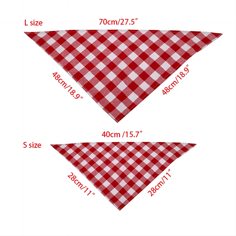 Pet Dog Bandana Pet Neckerchief Classic Red Black Plaid Cat Puppy Kerchief Pet Dog Accessories  Scarf Dog Saliva Towel