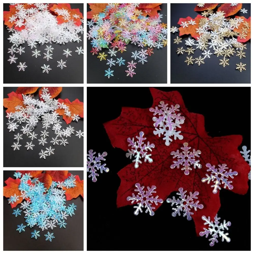 Multi-color Christmas Snowflakes Confetti DIY Glitter Artificial Snowflakes 1.5cm/2cm/3cm Snowflake Sequins Christmas Tree