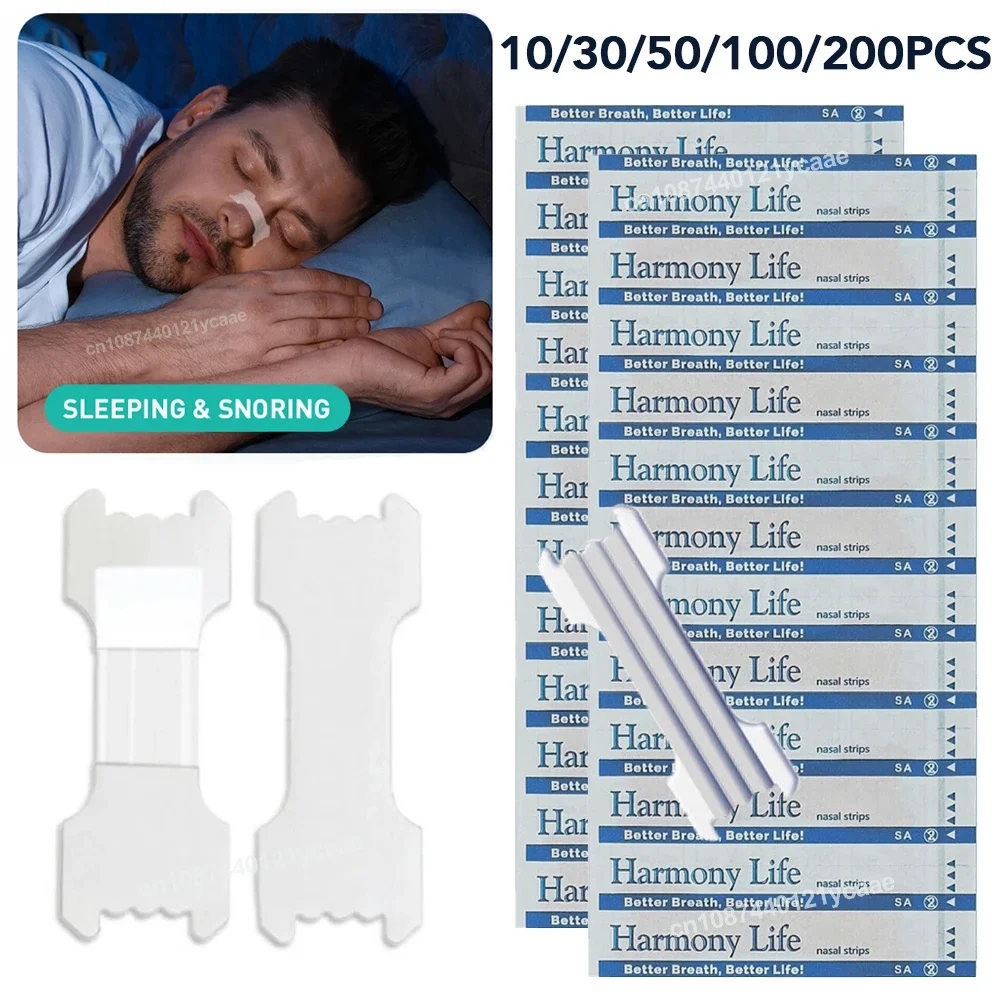 

10/30/50/200Pcs Breath Nose Patch Extra Strength 2 PE Supports Nasal Strips for Better Sleeping Transparent Anti Snoring Patches