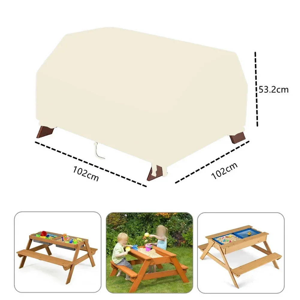 Waterproof Kids Picnic Table Cover For 3-in-1 Sand & Water Activity Table 102*102*53.2cm Picnic Table Cover Garden Supplies