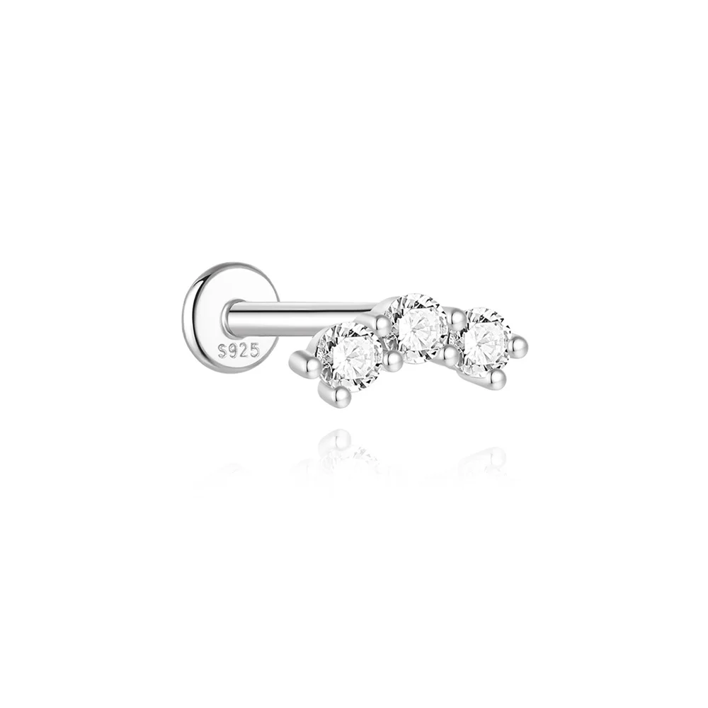 Aide Moissanit-Diamant-Ohrstecker für Damen, originales 925er-Sterlingsilber, Schraubverschluss, Damen-Moissanit-Ohrring mit flacher Rückseite, Juwel