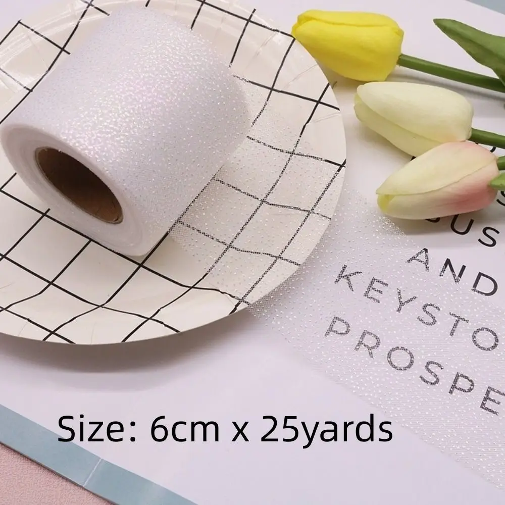 6CM 25Yards Crystal Sequin Ribbons Organza DIY Craft Glitter Dot Tulle Roll Wedding Birthday Decoration Gift Wrapping Bouquets view 4