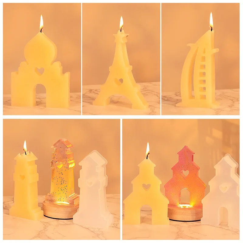 DIY Crystal Dropping Glue Architectural Aromatherapy Candle Gypsum Decoration Epoxy Resin Silicone Mold