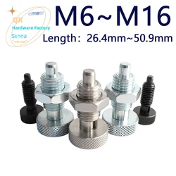 QX230 High Quality Knurled Head Knob Plunger Indexing Pin With Spring Manual Telescopic Pin Stop Pin Positioning Column With Nut