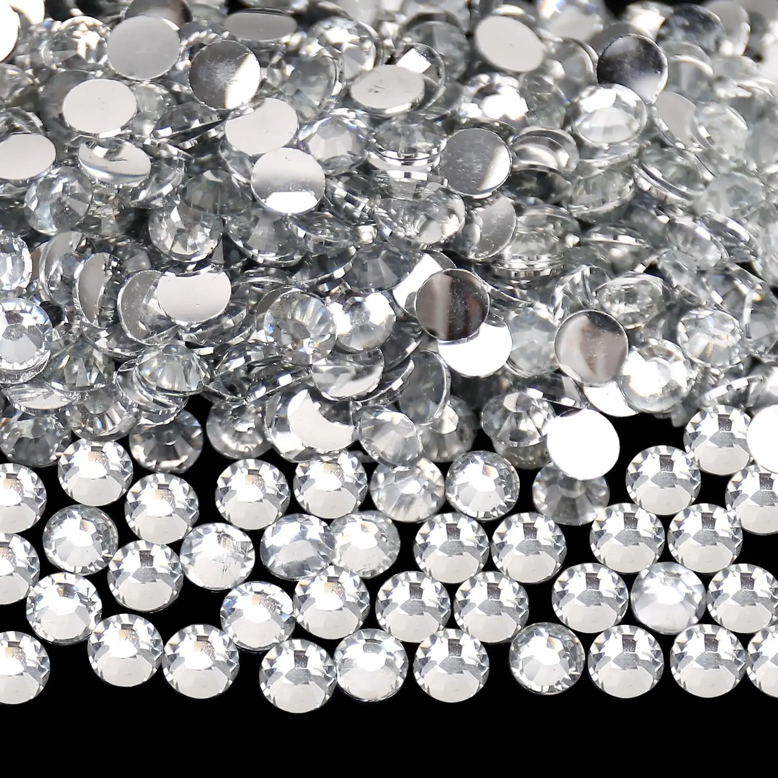 Klare Silberne Flache Kunstharz-Strasssteine 2mm 3mm 4mm 5mm 6mm, Imitierte Edelsteine für Basteln, DIY, Nagelkunst, Charms, Zubehör, Steine in Großpackungen – Detail 7