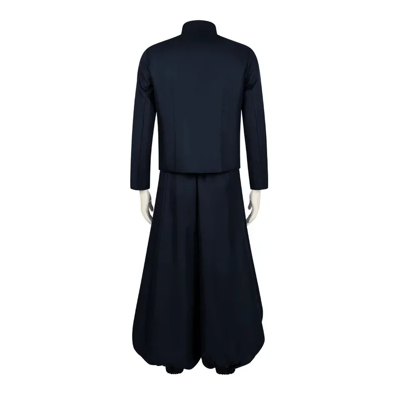 Jujutsu JJK Manga Anime Suguru Geto Satoru Gojo Cosplay Costume Wig Dark Blue Jacket Pants Uniform Rose Net Halloween