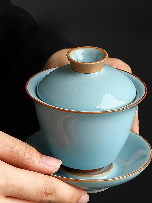 Jogo de chá, xícara de chá com tampa de alta qualidade e rachada
