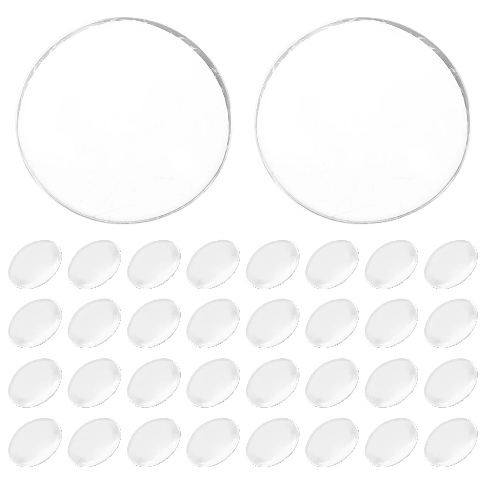 Glass Patch Clear Cabochons Resin Dome Round White Embryo 180X180X030CM Flatback Supplies Charms Transparent Valentine Candy