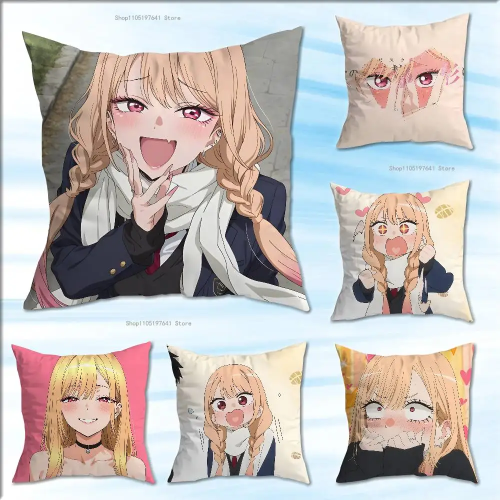 

Anime M-Marin Kitagawa Pillow Case For Sofa Decor Car Office Room Printing Cushion Cover Decorations and Protector