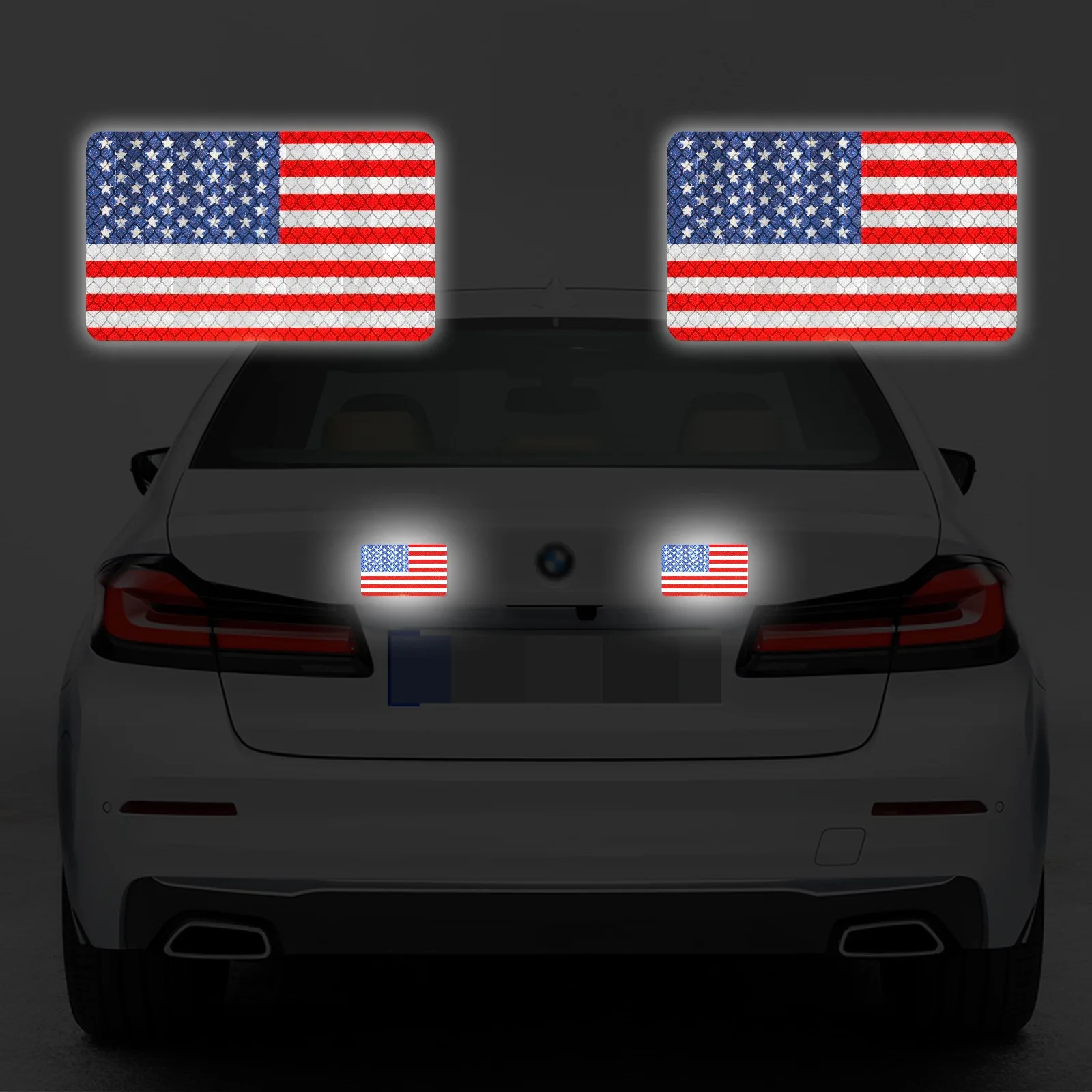 

2 шт. магнитные автомобильные наклейки с американским флагом-светоотражающие, клейкие, высокояркие защитные наклейки для багажника автомобиля Bdge