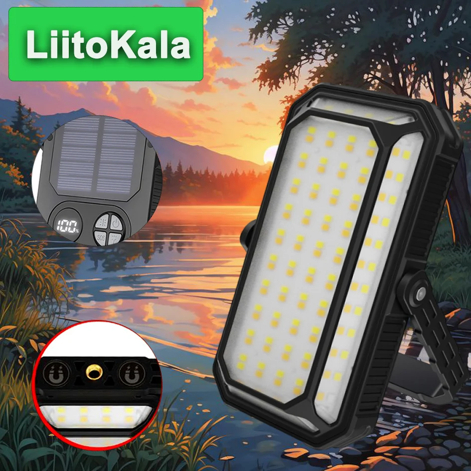 Liitokala XY-008 أضواء التخييم في الهواء الطلق ذات العمر الطويل للغاية وقابلة لإعادة الشحن بالطاقة الشمسية #6