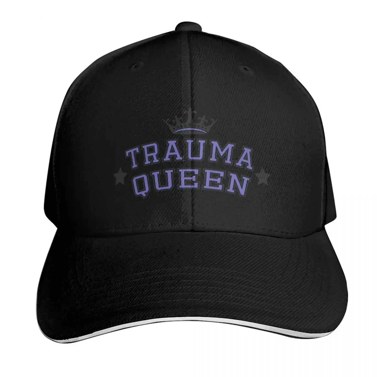 Trauma Queen (purple/white) Baseball Cap Icon western Hat Golf Wear Uv Protection Solar Hat Mens Tennis Women's