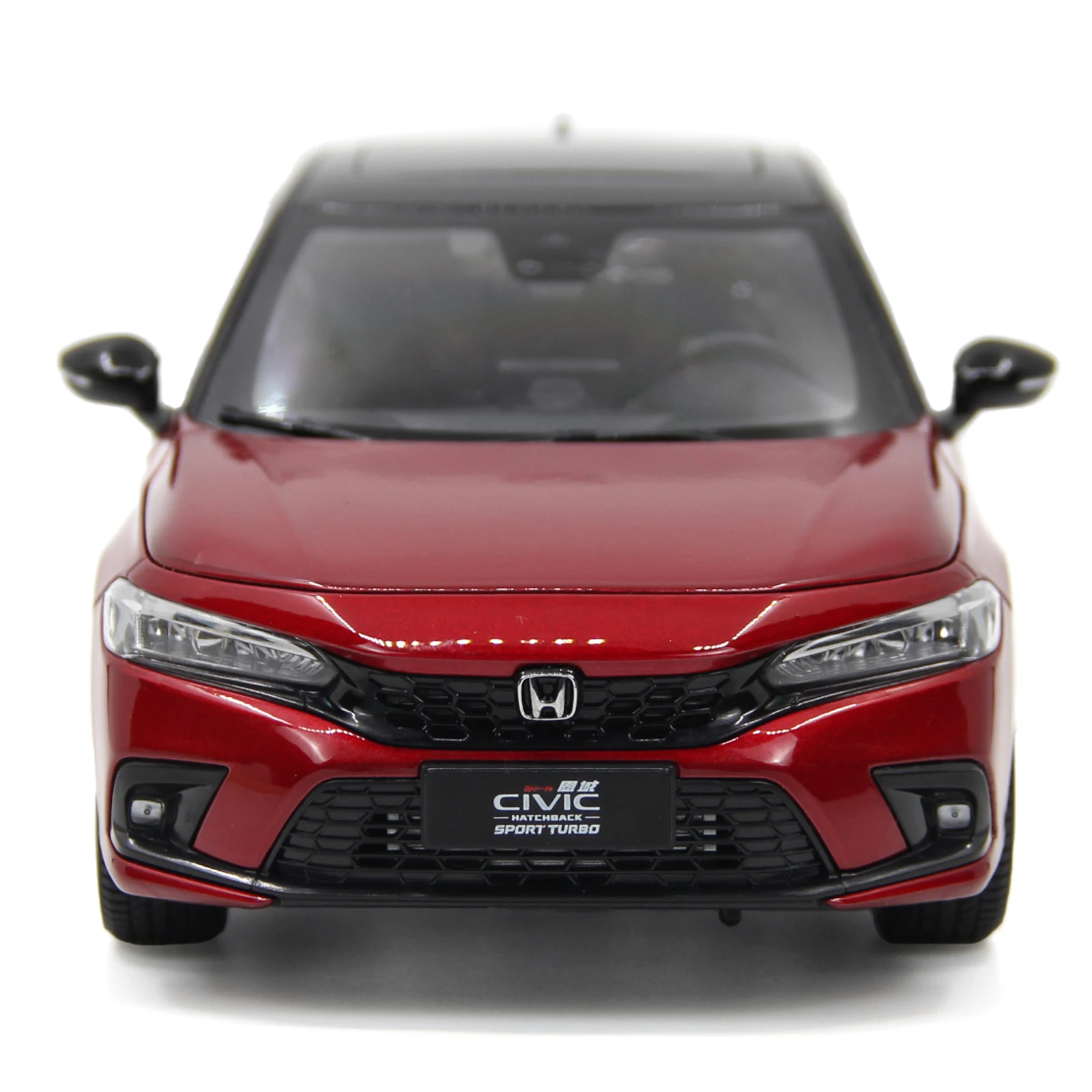 1:18 Scale Honda Civic Hatchback 2023 Car Model Red Color Simulation Miniature Diecast Alloy Vehicle Toy Model Collection Gifts