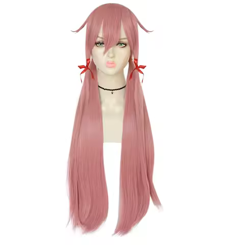 Pink Wig for Japanese Anime Wigs Long Straight Wigs Pink Cospaly Wig for Girls Halloween Costume Christmas Party