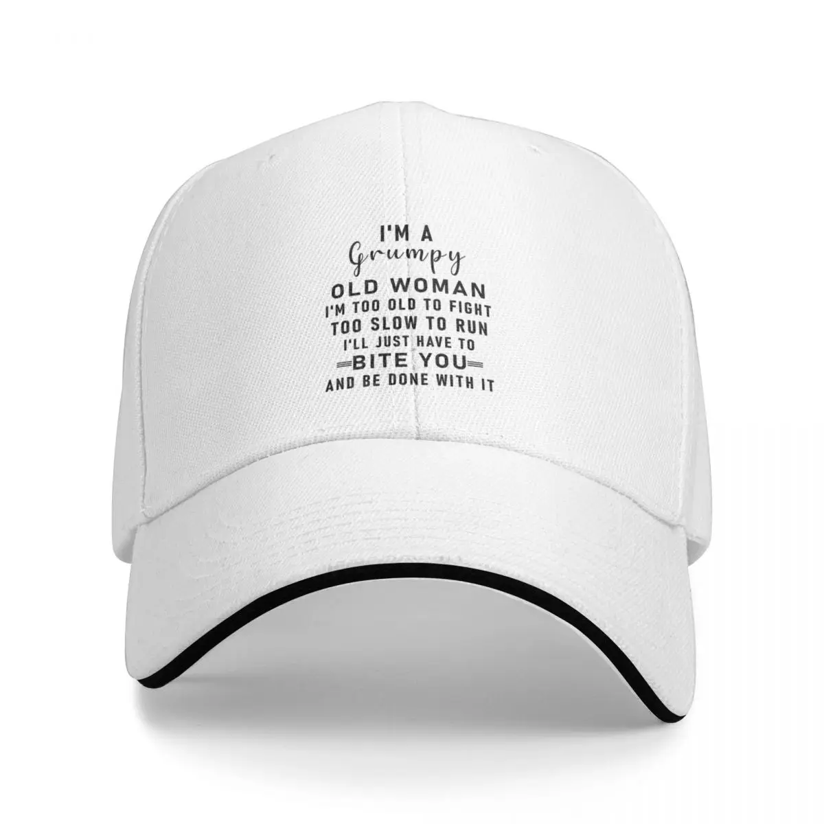 I'm A Grumpy Old Woman Baseball Cap Snap Back Hat Military Tactical Cap Golf Hat Man Fashion Beach Women's 2024 Men's