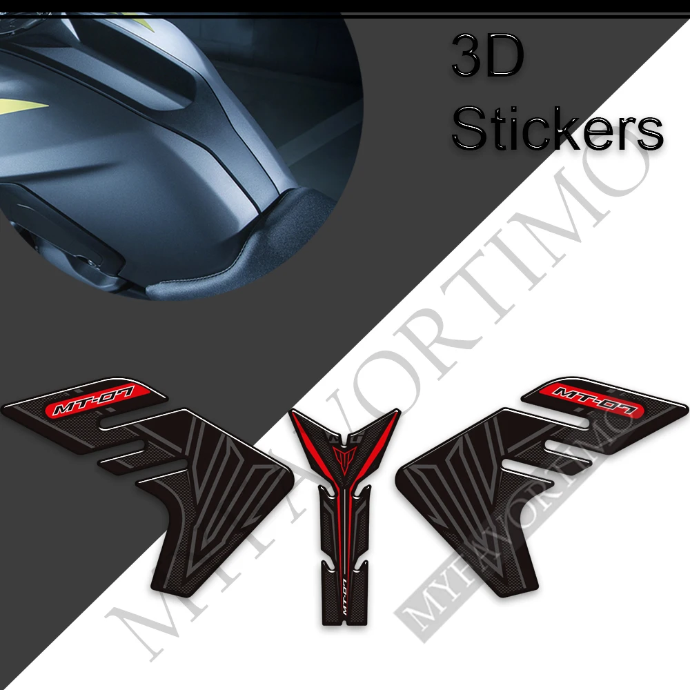 For Yamaha MT07 MT 07 SP MT-07 Waterproof Anti-scratch Motorcycle Tank Pad Grips Stickers Decals Protector Gas Fuel Oil Kit Knee