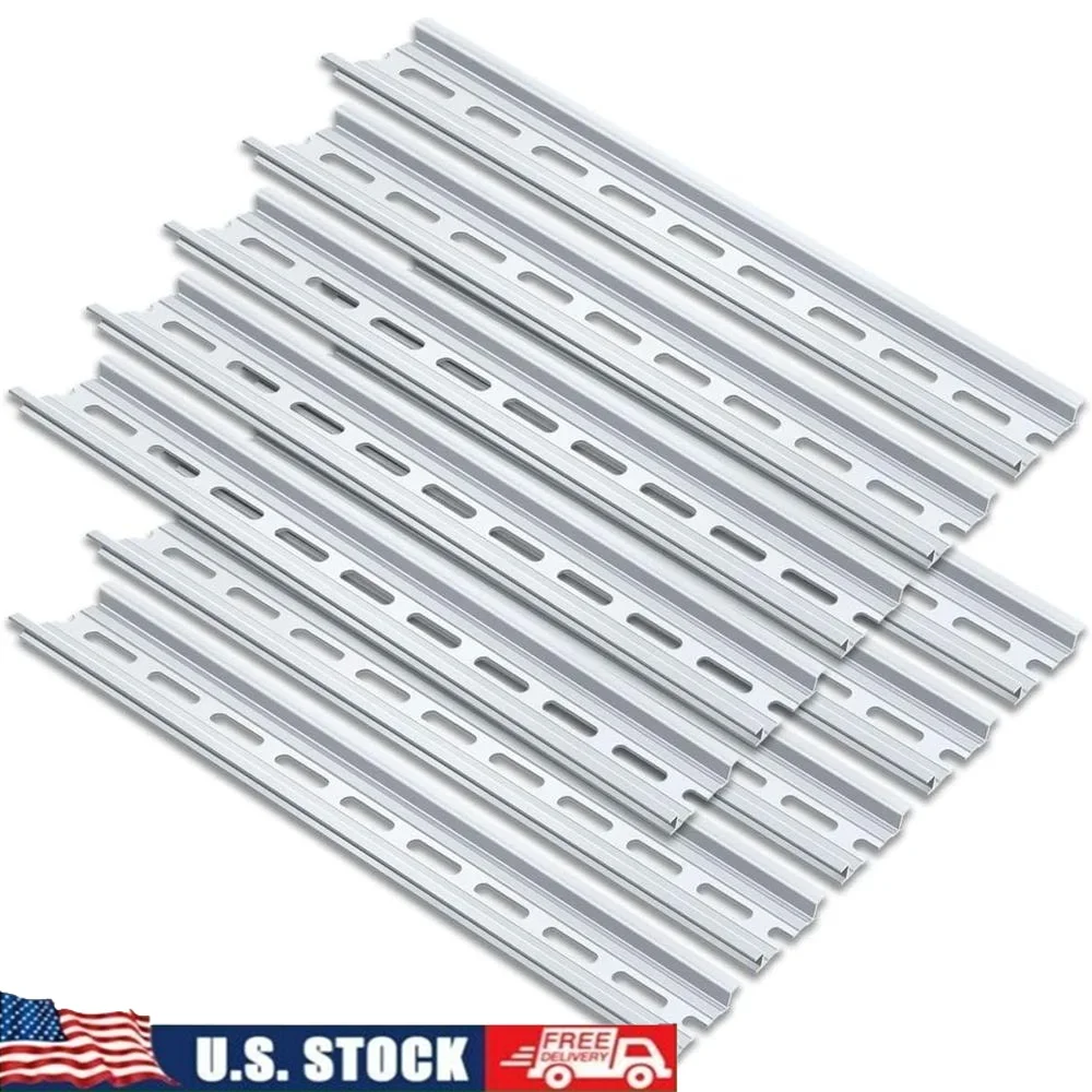 

10 Pack 1m Slotted Aluminum DIN Rail Top Hat Ideal Electrical Components Mounting Professional DIY Hardware Solutions