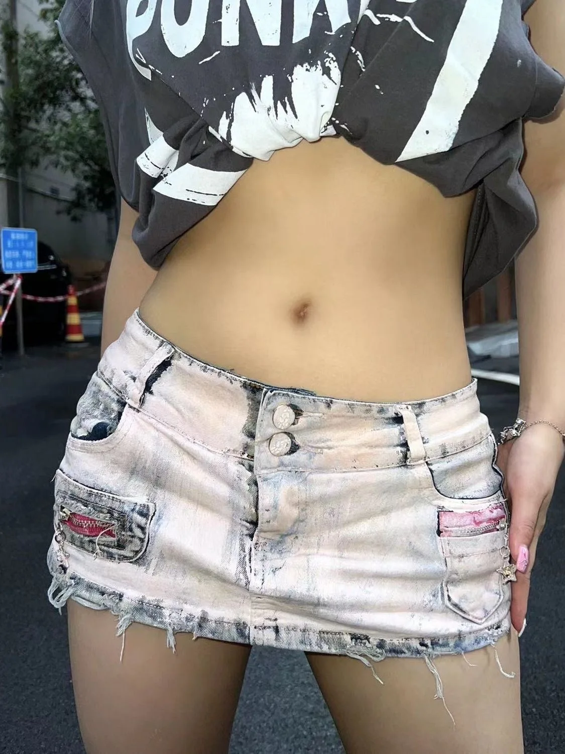 Summer Women Korean Fashion Mini Denim Micro Skirt Cutecore Gyaru Coquette Harajuku 2000s Coquette Culottes Kpop Japanese Y2k