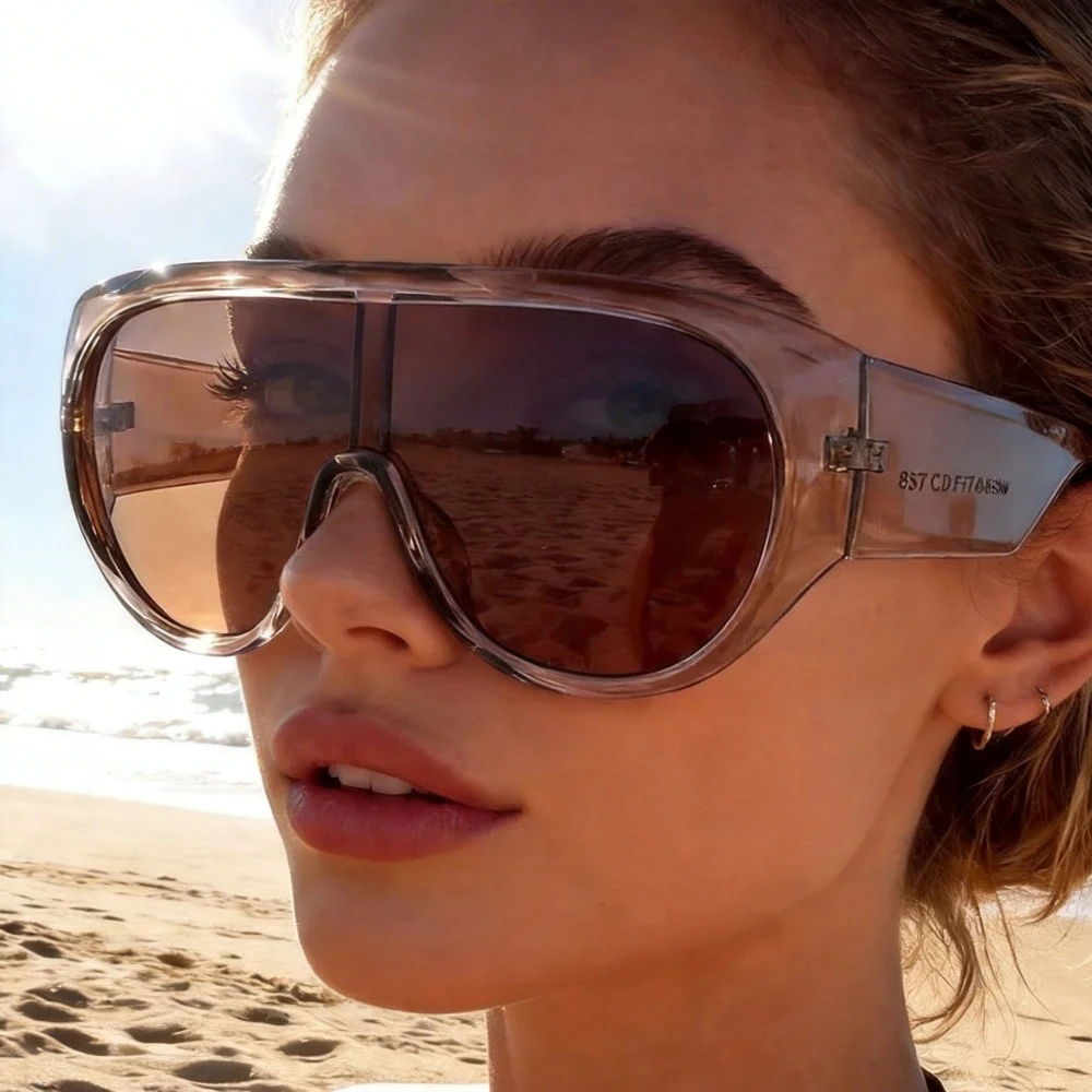 ワンピースオーバーサイズシールドサングラス女性用新しいファッ - Sunglasses Oversized Square のレビューと価格