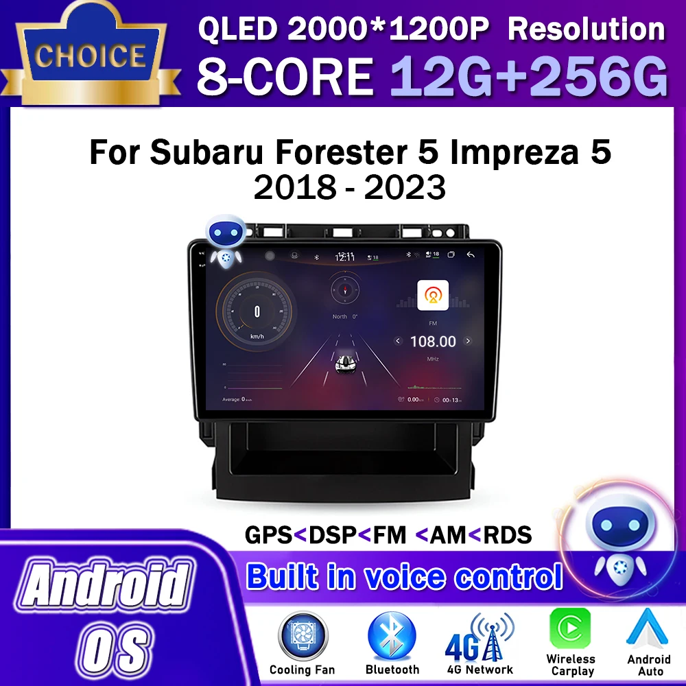

for Subaru Forester 5 Impreza 5 2018 - 2023 9 inch Android OS Car Video Multimedia Stereo Player GPS Navigatio Carplay WiFi