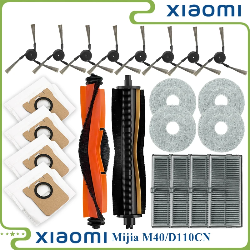 For Xiaomi Mijia M40 / D110CN Accessories Main Brush Filter Mop Cloth Dust Bag Replacement Parts