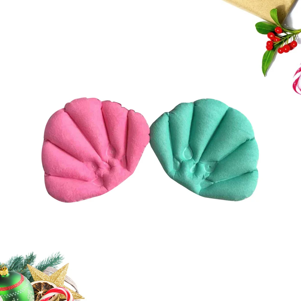 2 قطعة وسادة حمام قابلة للنفخ قماش ناعم وسادة حمام سبا الاسترخاء حوض الاستحمام شفط كأس مسند الرأس وسادة الحمام