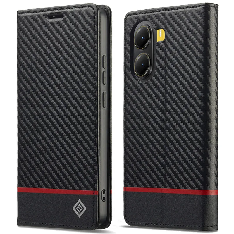 Etui na Xiaomi Poco X7 Pro Capa Carbon Fiber Magnetic Flip Case dla Xiaomi Poco X7 Pro X7Pro Miękkie skórzane etui z klapką i portfelem Fundas Coque