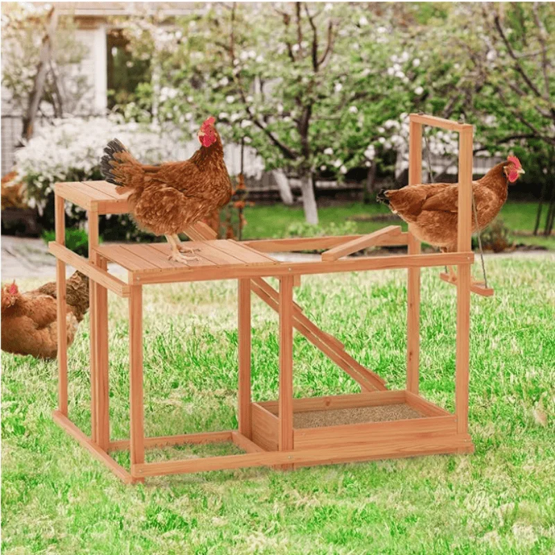 

Modern Chicken Activity Play Perches For Poultry Run, Swing Stand, With Multiple Perches & Ladder & Feeder