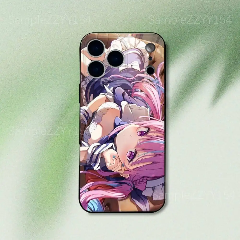 みなとアクア ホロライブ iPhoneケース iPhone 17,16,15,14,13,12,Pro,Max,Plus,E,SE4,Air,Mini対応 ブラック ソフトケース