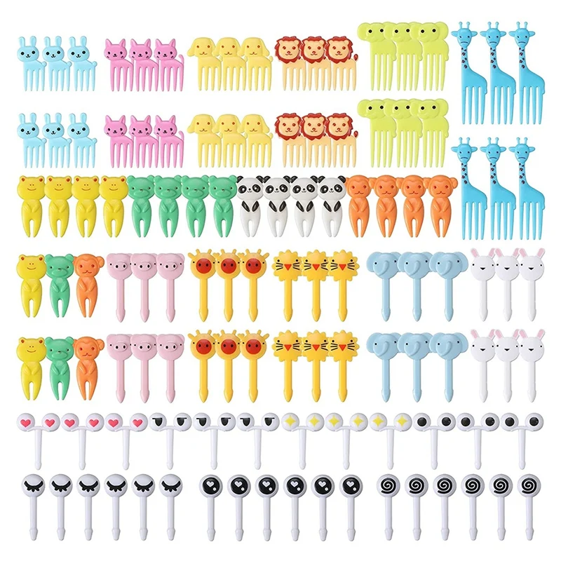 Animal Food Forks For Kids, Fun Bento Forks For Picky Eater, Cute Fruit Food Toothpicks, Lunch Bento Box Replacement Parts