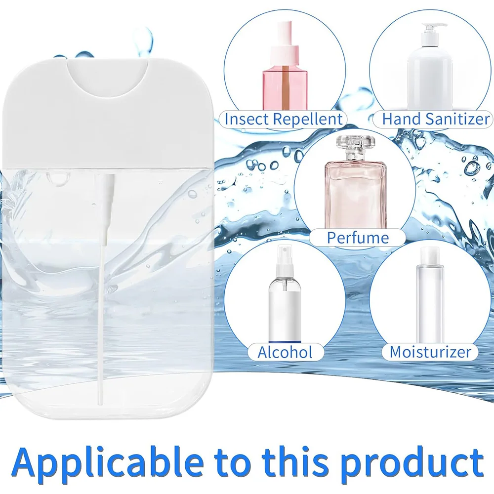 7 個のカードスタイルスプレーボトルキット - 漏れ防止詰め替え香水アトマイザー、ハンドサニタイザー、化粧品、トラベルサイズ 50ml/38ml