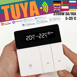 Termostato 3a/16a da caldeira do gás do aquecimento de tuya wifi, 100/240v para o aquecimento de água/aquecimento elétrico e a caldeira do gás, aquecimento do assoalho