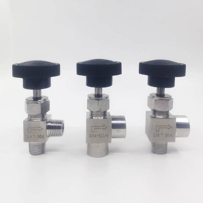 

1PCS 1/8" 1/4" 3/8" 1/2" BSPT Female Male Angle Needle Valve Crane Elbow 304 Stainless Flow Control Water Gas Oil 915 PSI