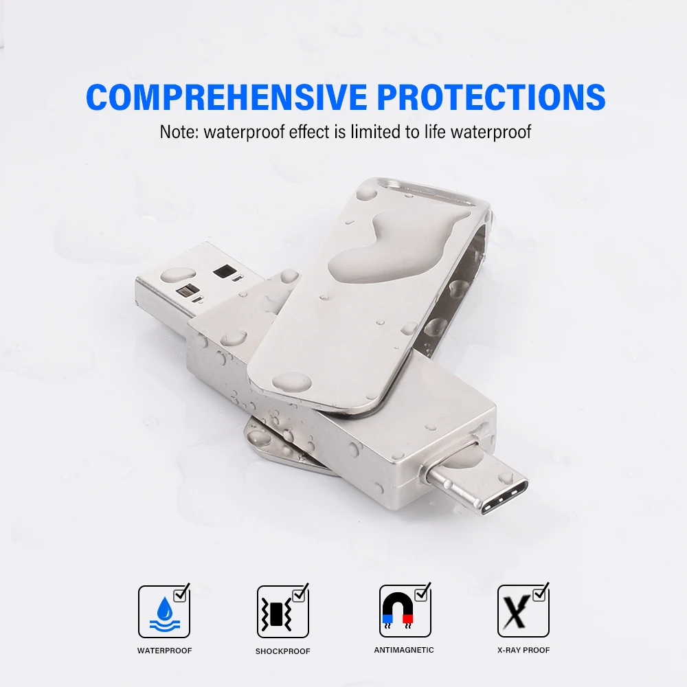 USB3.0 TYPE-C هدية الأعمال USB 3.0 محرك فلاش 128 جيجابايت USB-C ذاكرة عصا 64 جيجابايت محرك القلم المعدني 32 جيجابايت للتدوير USB عصا 16 جيجابايت 8 جيجابايت #3