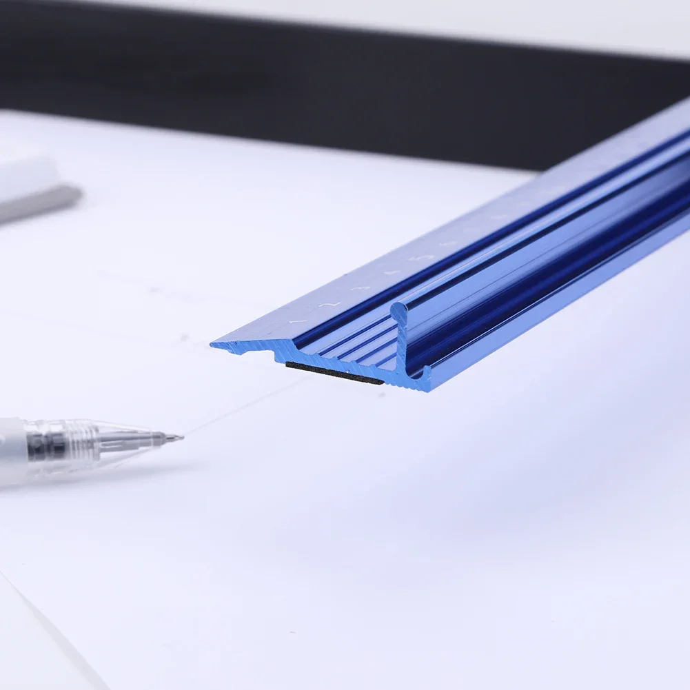 20CM 30CM 45CM 60CM Cutting Ruler Metal Ruler Anti Slip Aluminum Alloy Straight Edge Ruler Scale Ruler Measurement Drafting Tool