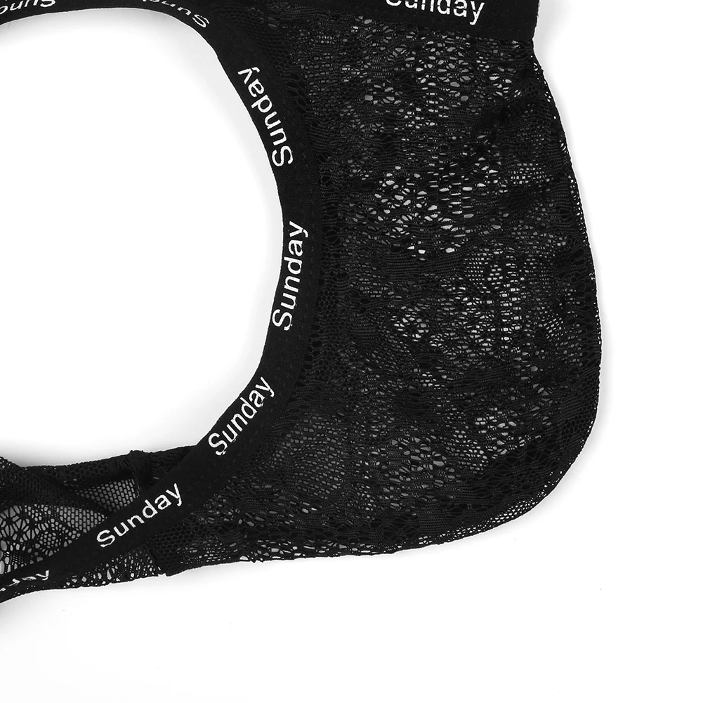Breathable Mens Lace See Through Briefs Underwear Exotic Lingerie Style with Low Waist High Stretch Fabric for Daily Comfort