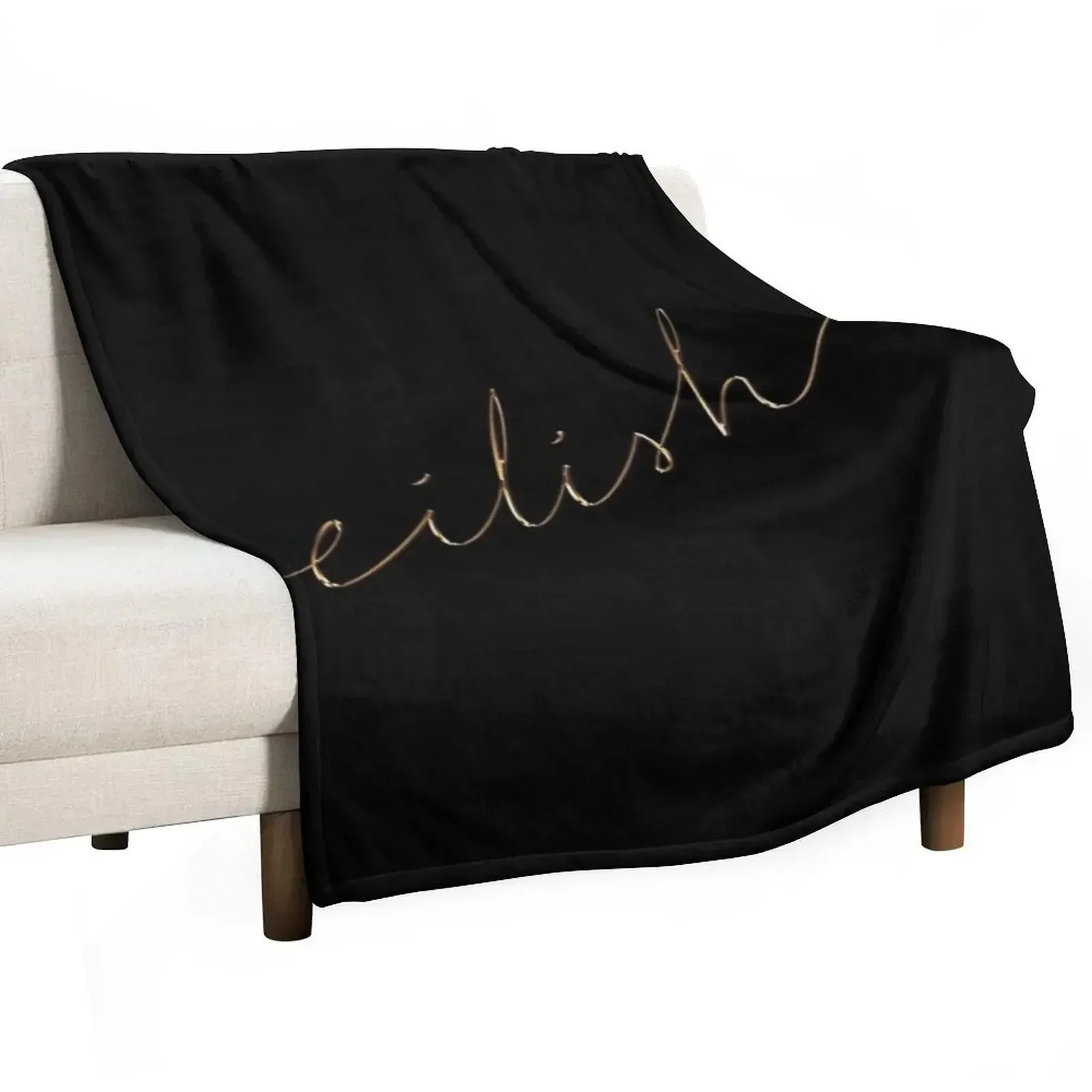 eilish fragrances gold cursive Throw Blanket Luxury Brands Large manga Blankets