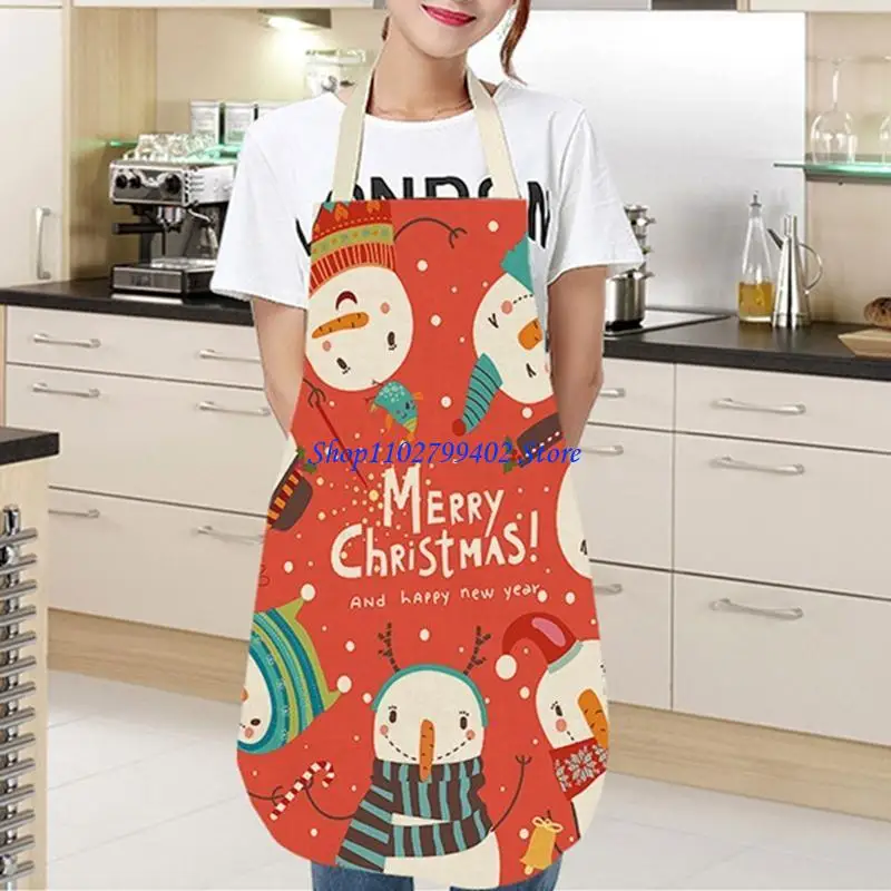 547F Christmas Home Kitchen Apron Children's Antifouling Apron Cooking Baking Apron