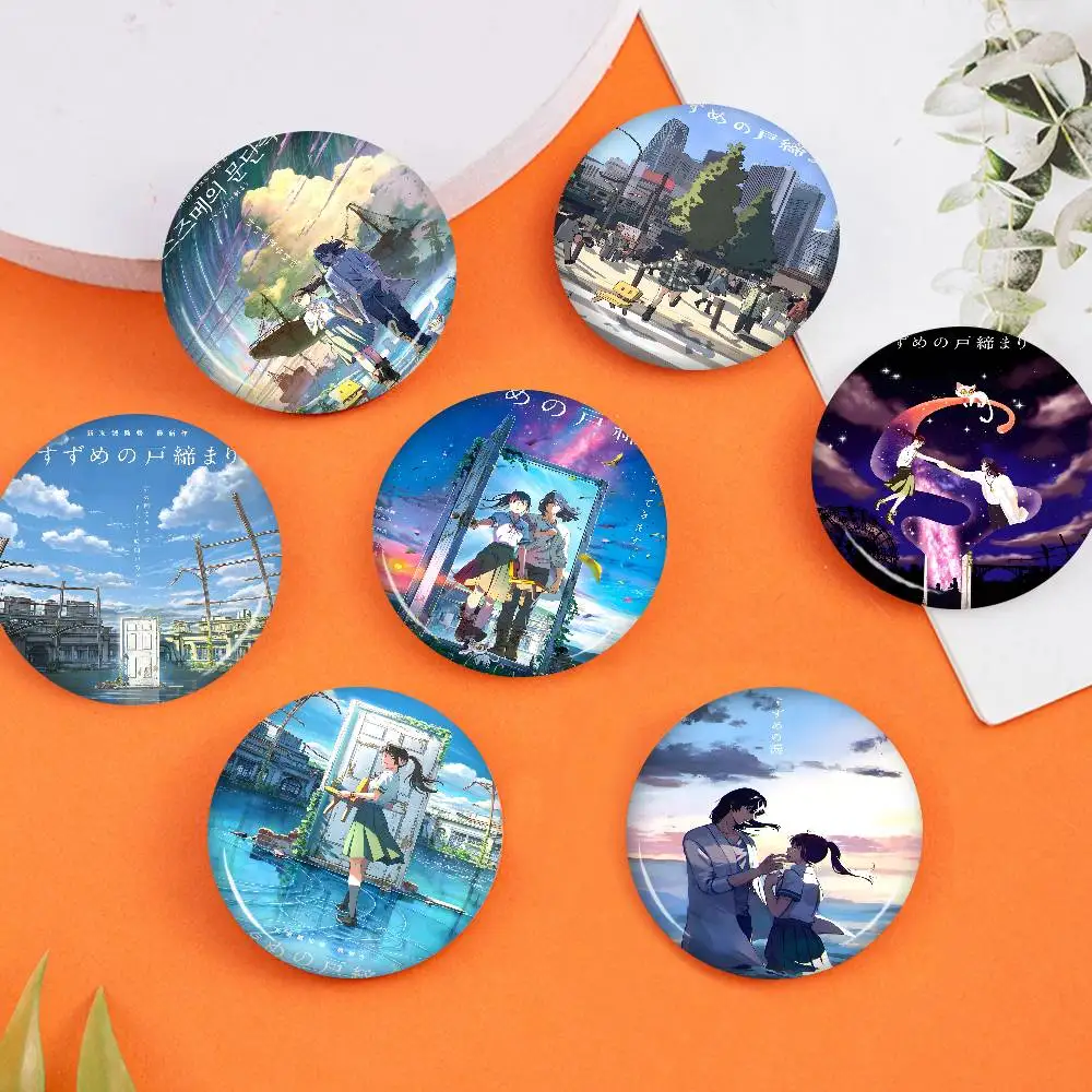 Japanese Fantasy Adventure Anime Suzume Cartoon Anime Brooches Cute Cartoon  Badge Jacket Jeans Lapel Pin Gift Accessorie