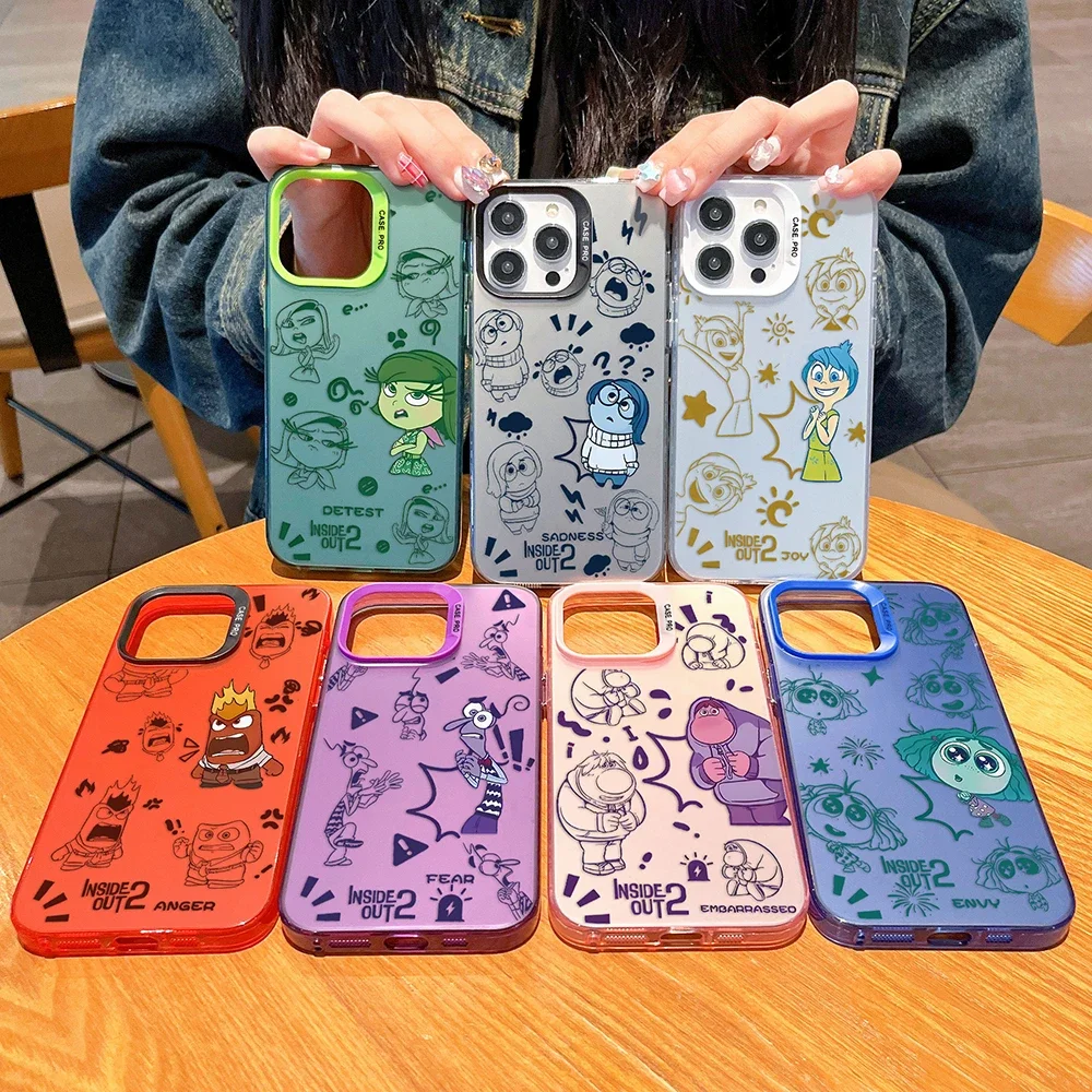 New Cute Inside Out Phone Case for Xiaomi Redmi Note 7 8 9 9S 10 11 12 13 Pro Plus 4G 5G Anti Fall Matte Back Cover