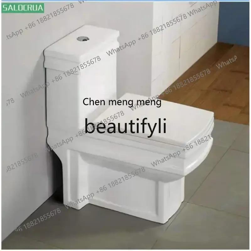 

B178 Retro one-piece toilet toilet, large pipe straight flush toilet square toilet court model