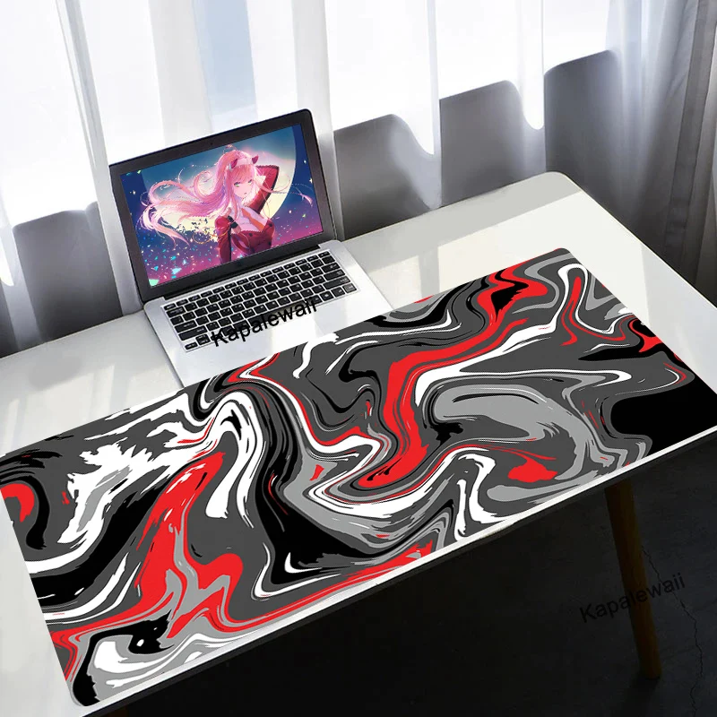 Computer Maus Pad Schichten Flüssigkeit Gaming Zubehör Mousepad Schwarz Weiß Große Schreibtisch Matte Gamer Gummi XXL 1200x500 Mause teppich Laufen